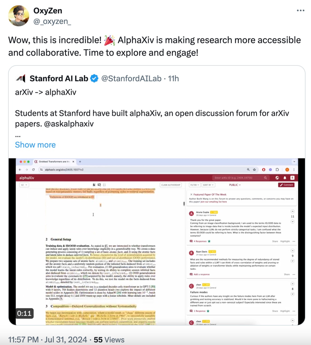 arXiv論文可以發(fā)「彈幕」了，斯坦福alphaXiv討論平臺(tái)上線，LeCun點(diǎn)贊