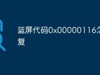 藍(lán)屏代碼0x00000116怎么修復(fù)-路由網(wǎng)