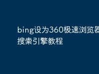 bing設為360極速瀏覽器默認搜索引擎教程-路由網(wǎng)