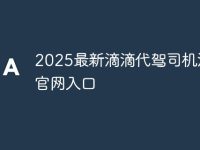 2025最新滴滴代駕司機(jī)注冊官網(wǎng)入口-路由網(wǎng)