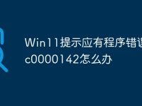 Win11提示應(yīng)有程序錯(cuò)誤0xc0000142怎么辦-路由網(wǎng)