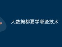 大數(shù)據(jù)都要學哪些技術-路由網(wǎng)
